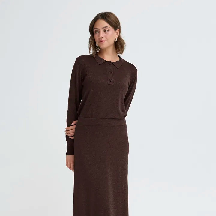 Fransa FRREGITZE PU 1 Glitter Jumper with Collar