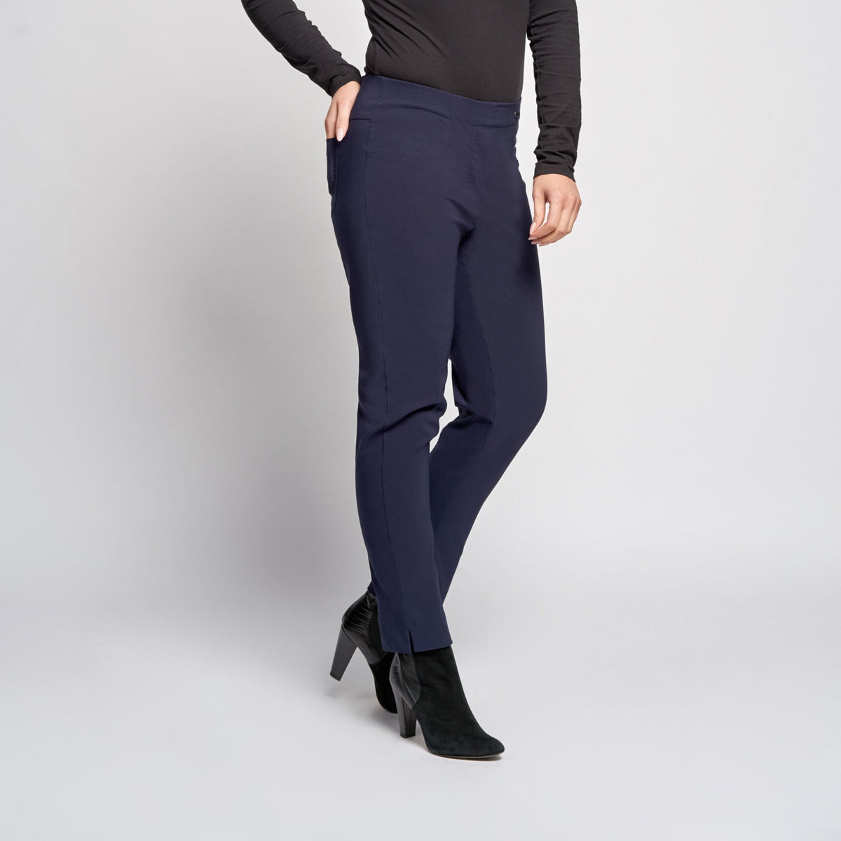 Pinns 226T Navy Blue Regular Bengaline Trousers with Back Pocket
