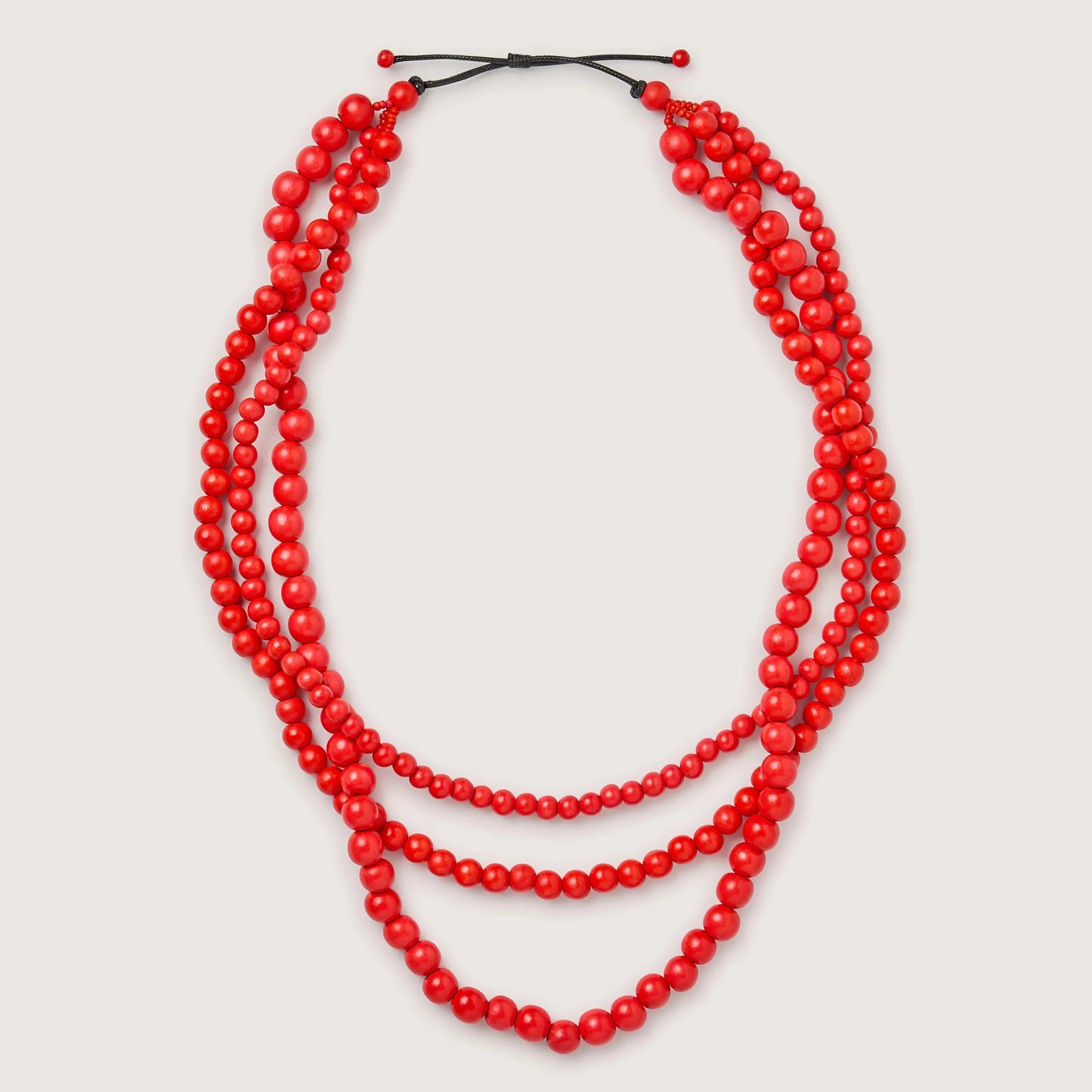 Lotus Feet Red Long Graduation Necklace