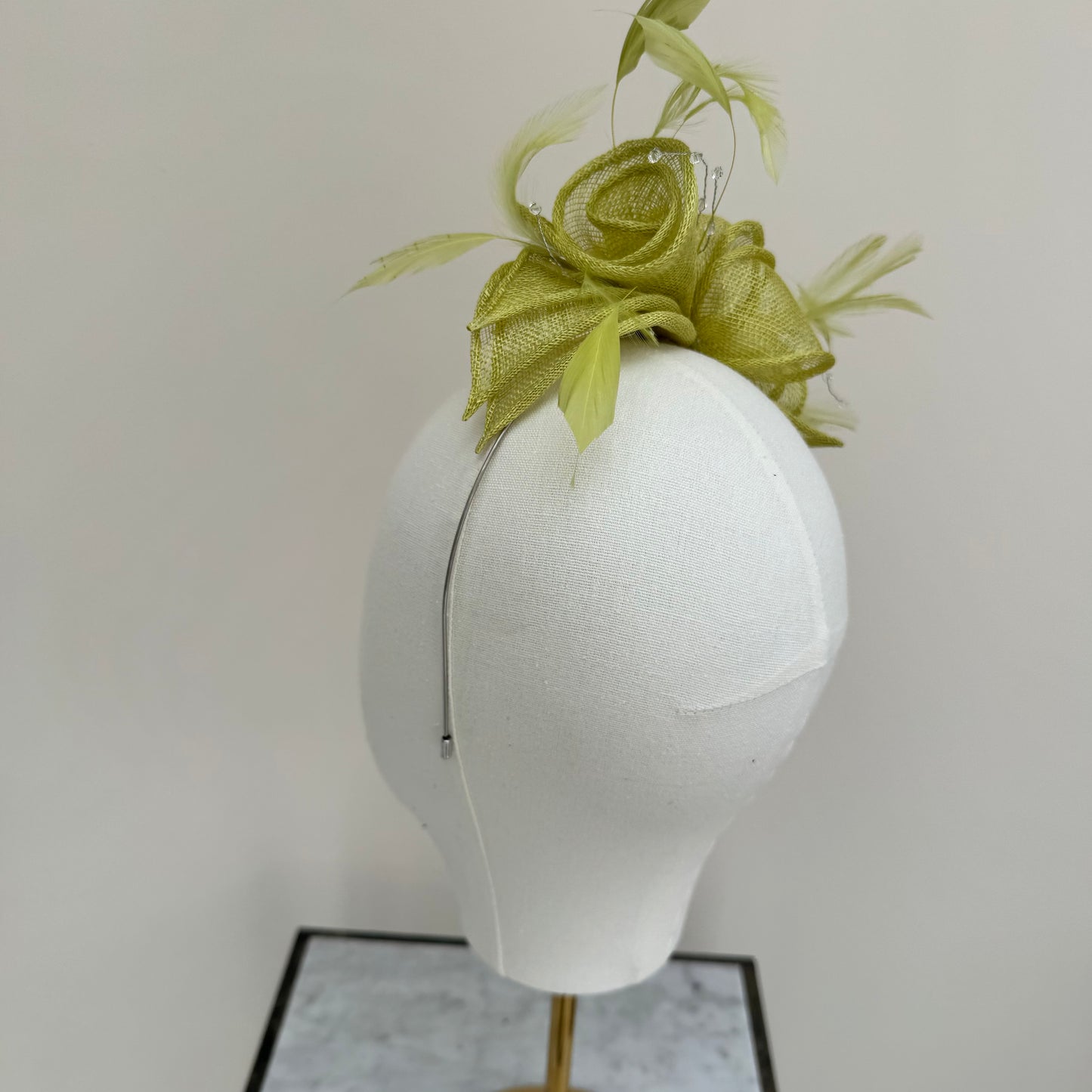 Max and Ellie CF1 Fascinator with Sparkle in Greens