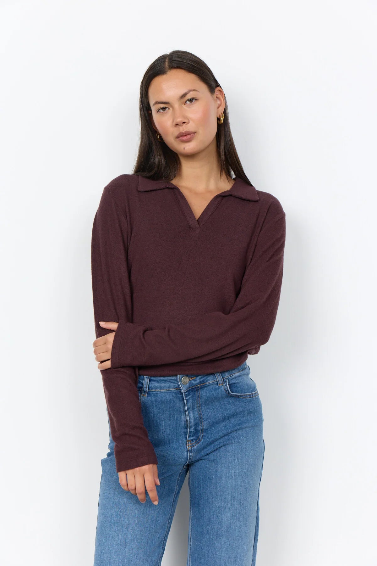 Soyaconcept SC-BIARA 159 Collared Long Sleeve Top