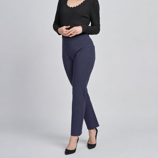 Pinns 280T Navy Blue Ponte Jean Style Pull Up Trousers
