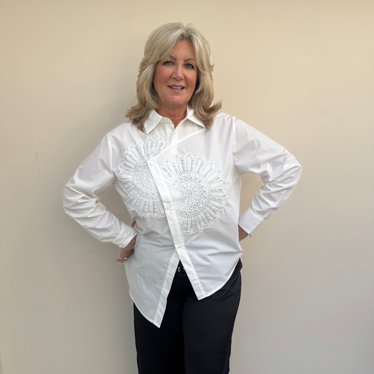 Malissa J WF2573 Beaded Applique Shirt