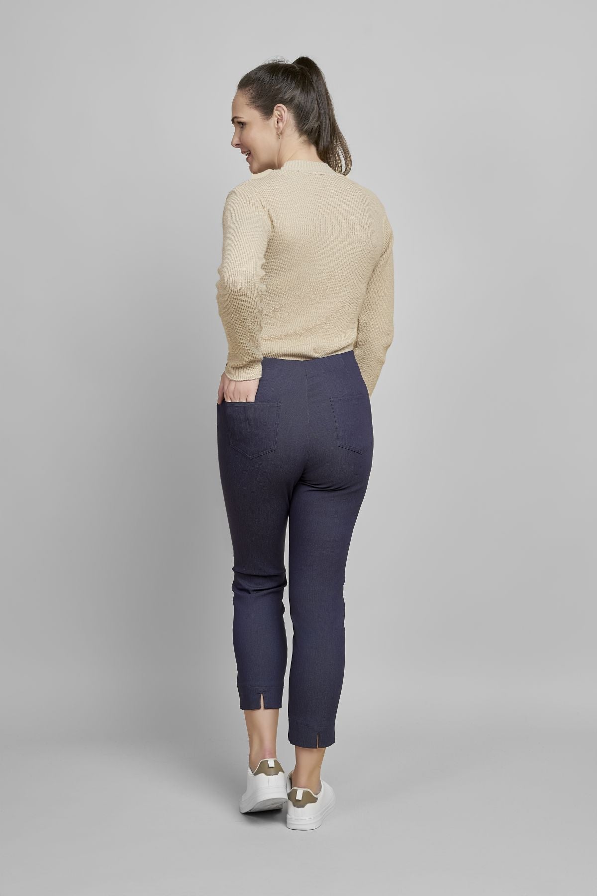 Pinns 302CT Slub Denim Slim Leg Bengaline Ankle Grazer Trouser