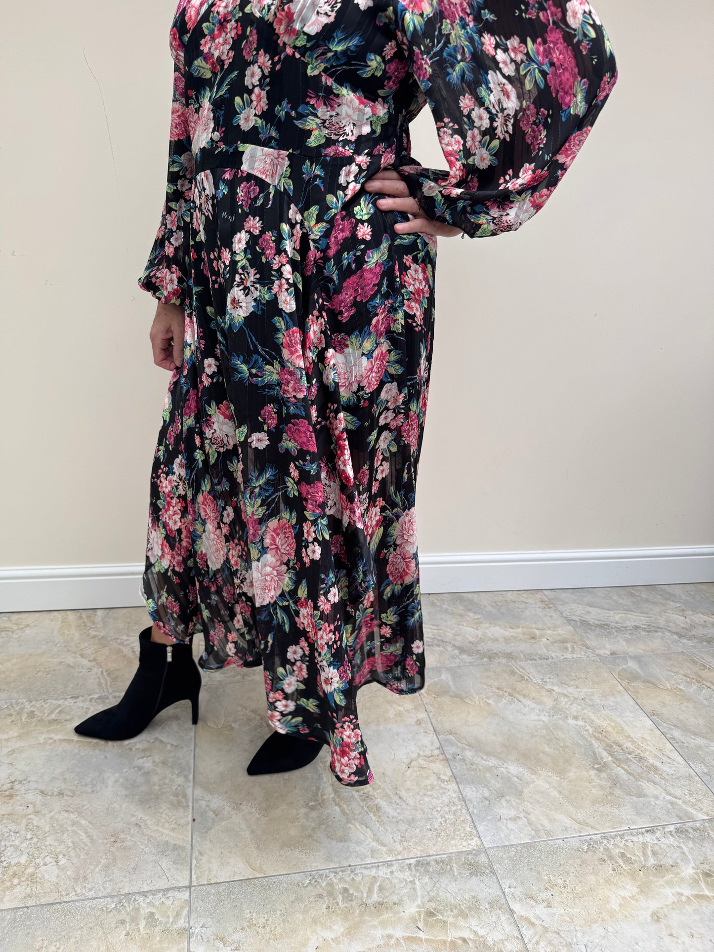 Malissa J WF1744 Floral Chiffon Dress