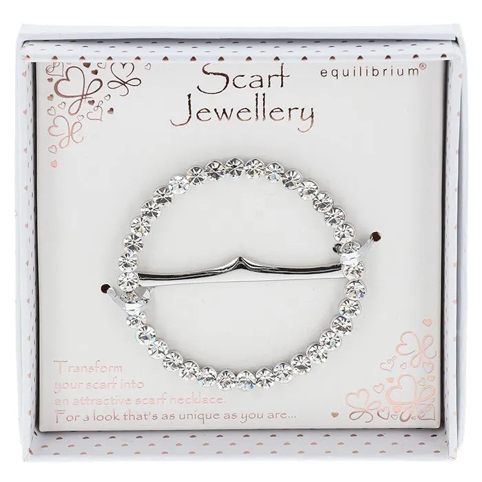 Equilibrium 334895 Sparkle Scarf Ring Silver Diamante