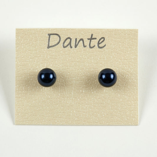 Dante Blue pearl stud earrings