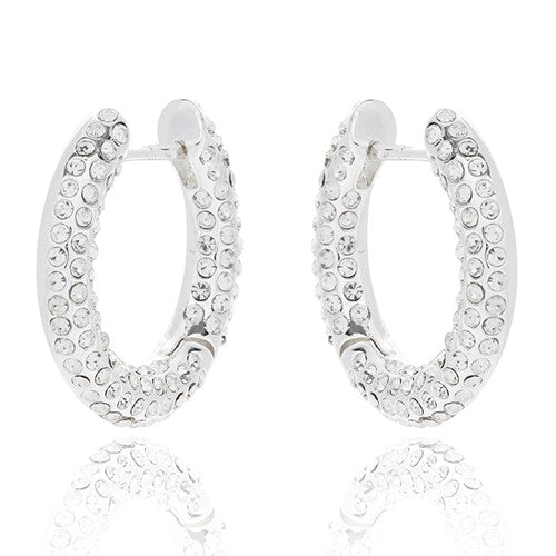 Equilibrium 349566 Sparkle Plain Hoop Earrings