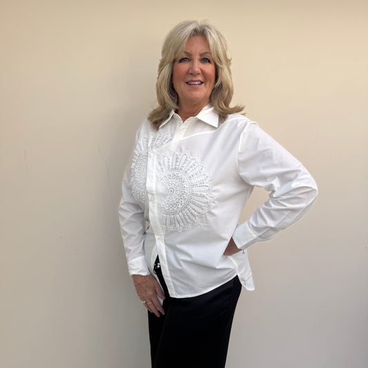 Malissa J WF2573 Beaded Applique Shirt