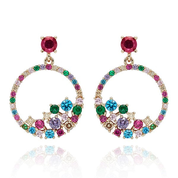 Equilibrium 359253 Glam Rox gold Plated Circle Earrings