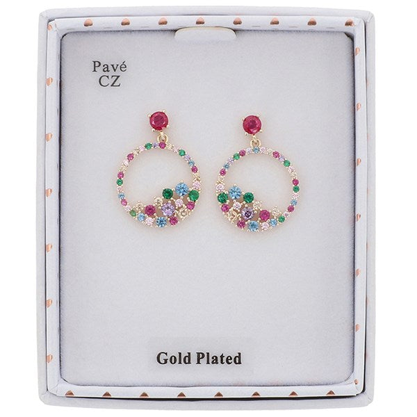 Equilibrium 359253 Glam Rox gold Plated Circle Earrings