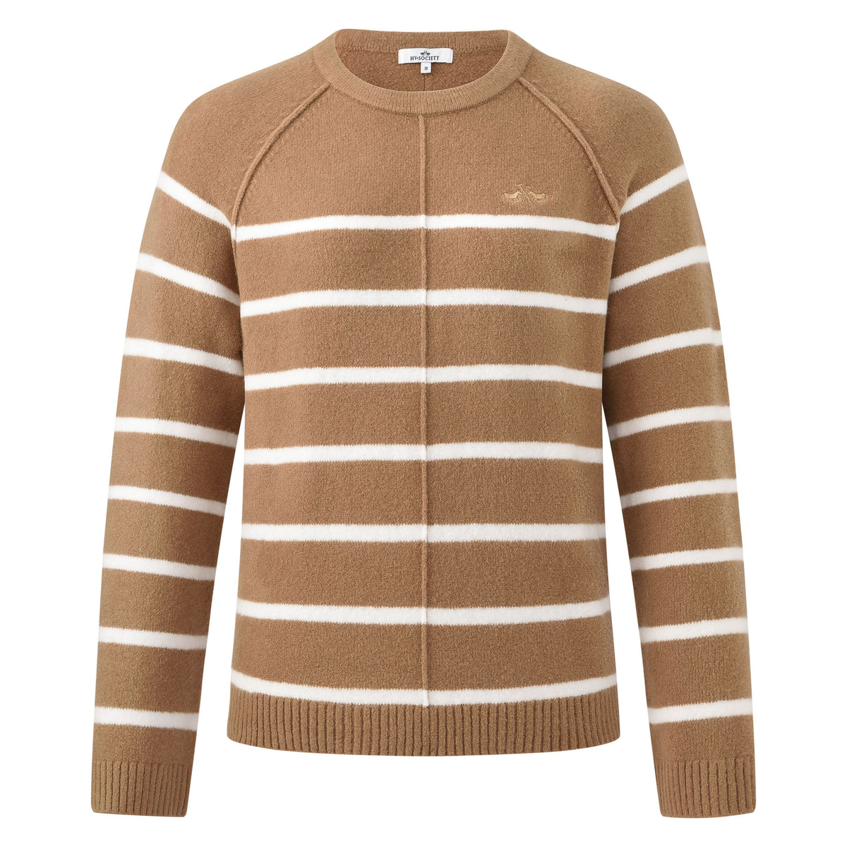 HV. Society Noa Striped Camel Pullover 0409103861