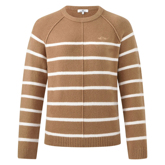 HV. Society Noa Striped Camel Pullover 0409103861