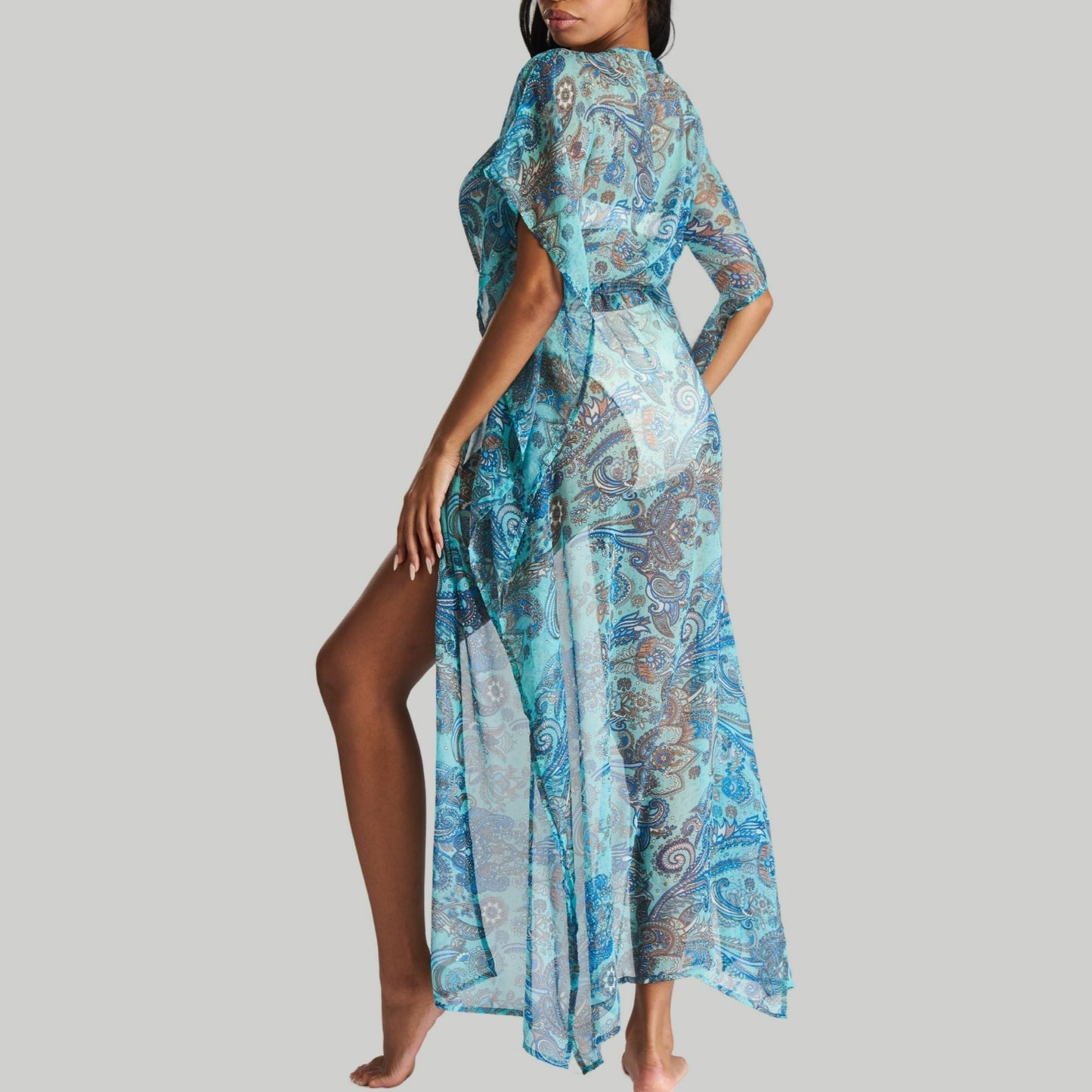 South Beach Print Chiffon Kaftan