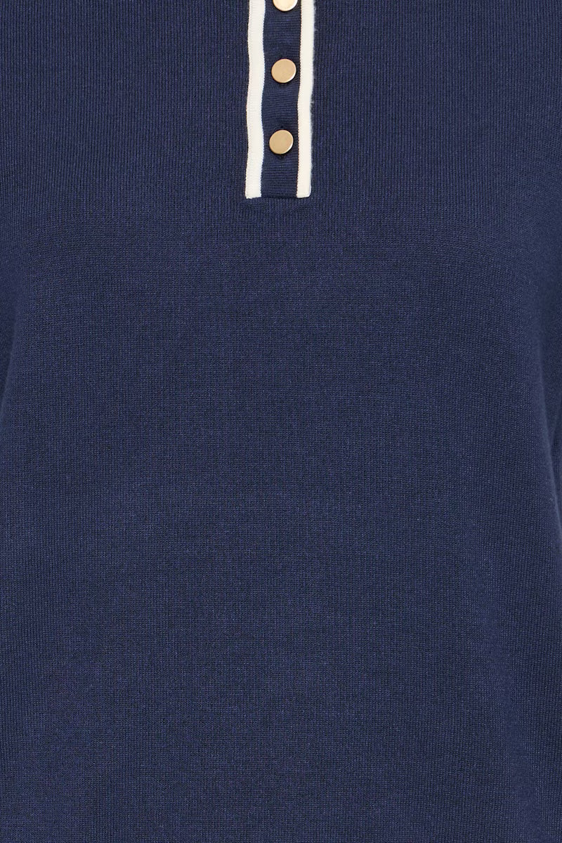 Fransa short sleeve collar top