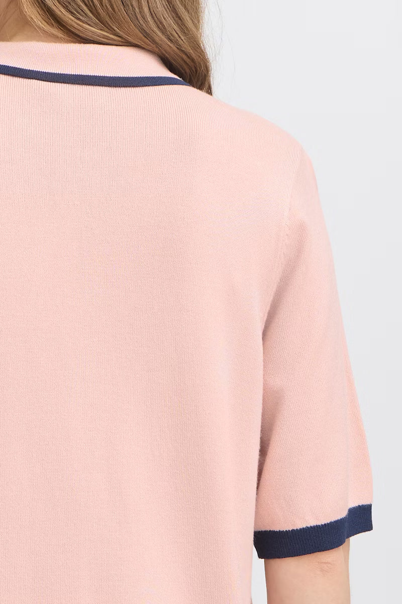 Fransa short sleeve collar top