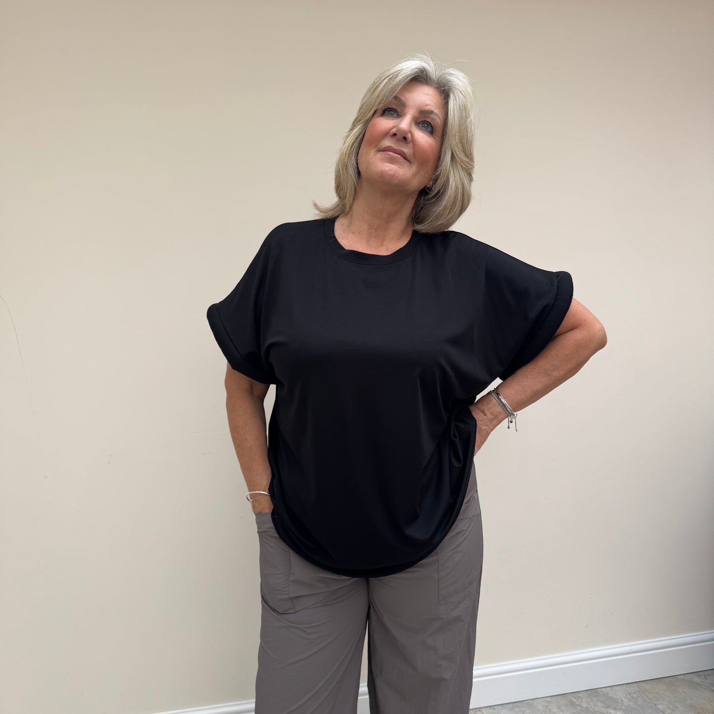 Malissa J WF2589A Short Sleeve Round Neck Top