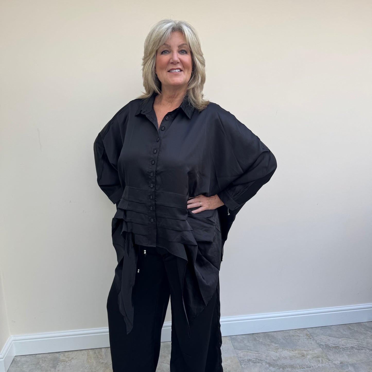 Malissa J WF2556 Oversized Woven Shirt