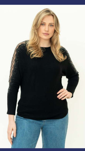 Paramour PK8018 Lace Inserts Sleeved Jumper