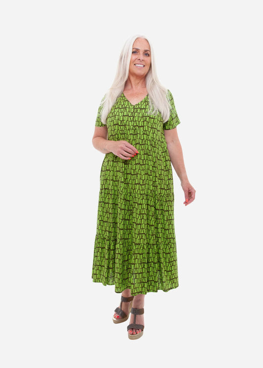 Dreams Tonal Wave Short Sleeve Dress