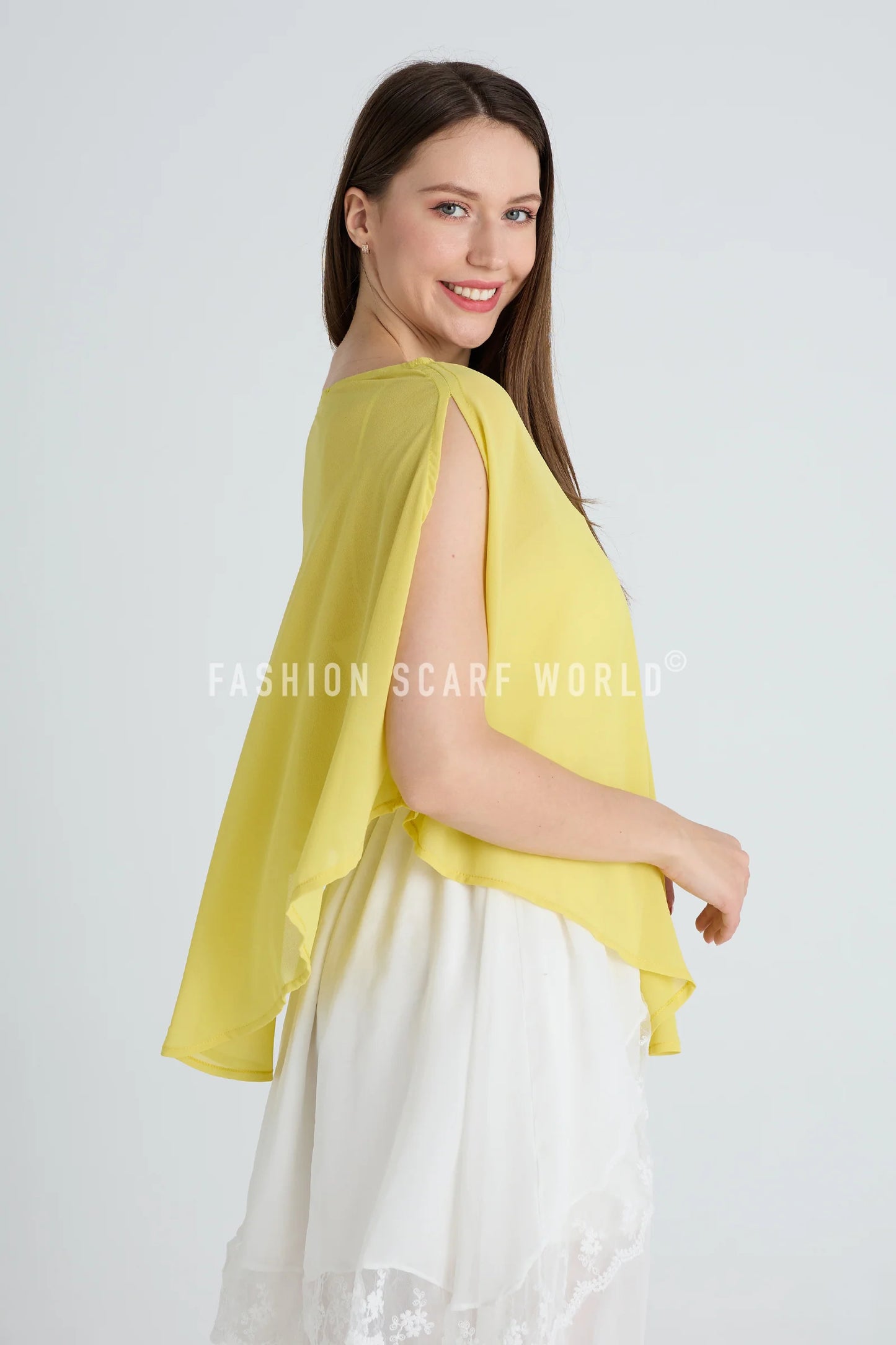 Plain Chiffon Poncho Cover Up