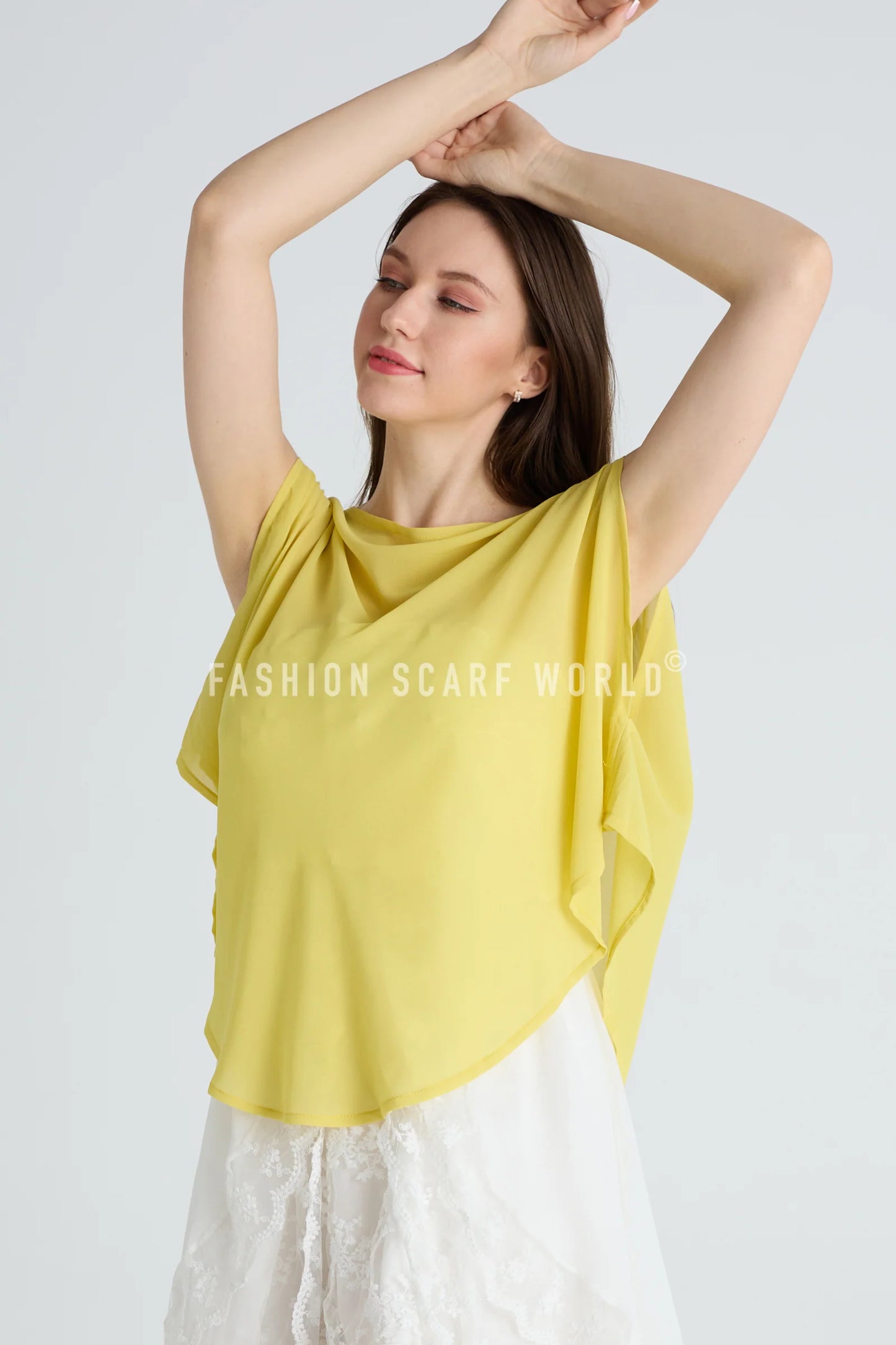 Plain Chiffon Poncho Cover Up