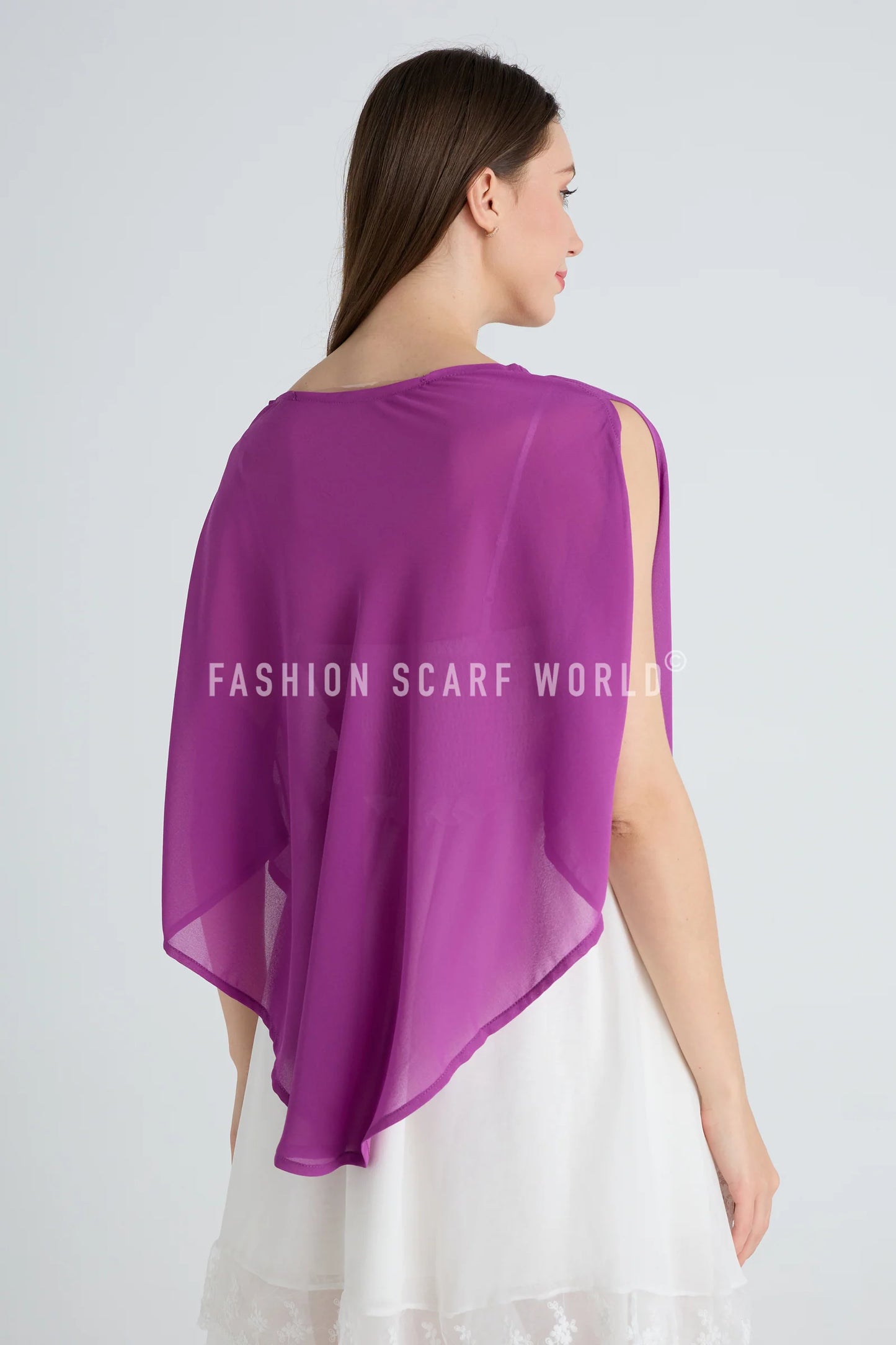 Plain Chiffon Poncho Cover Up