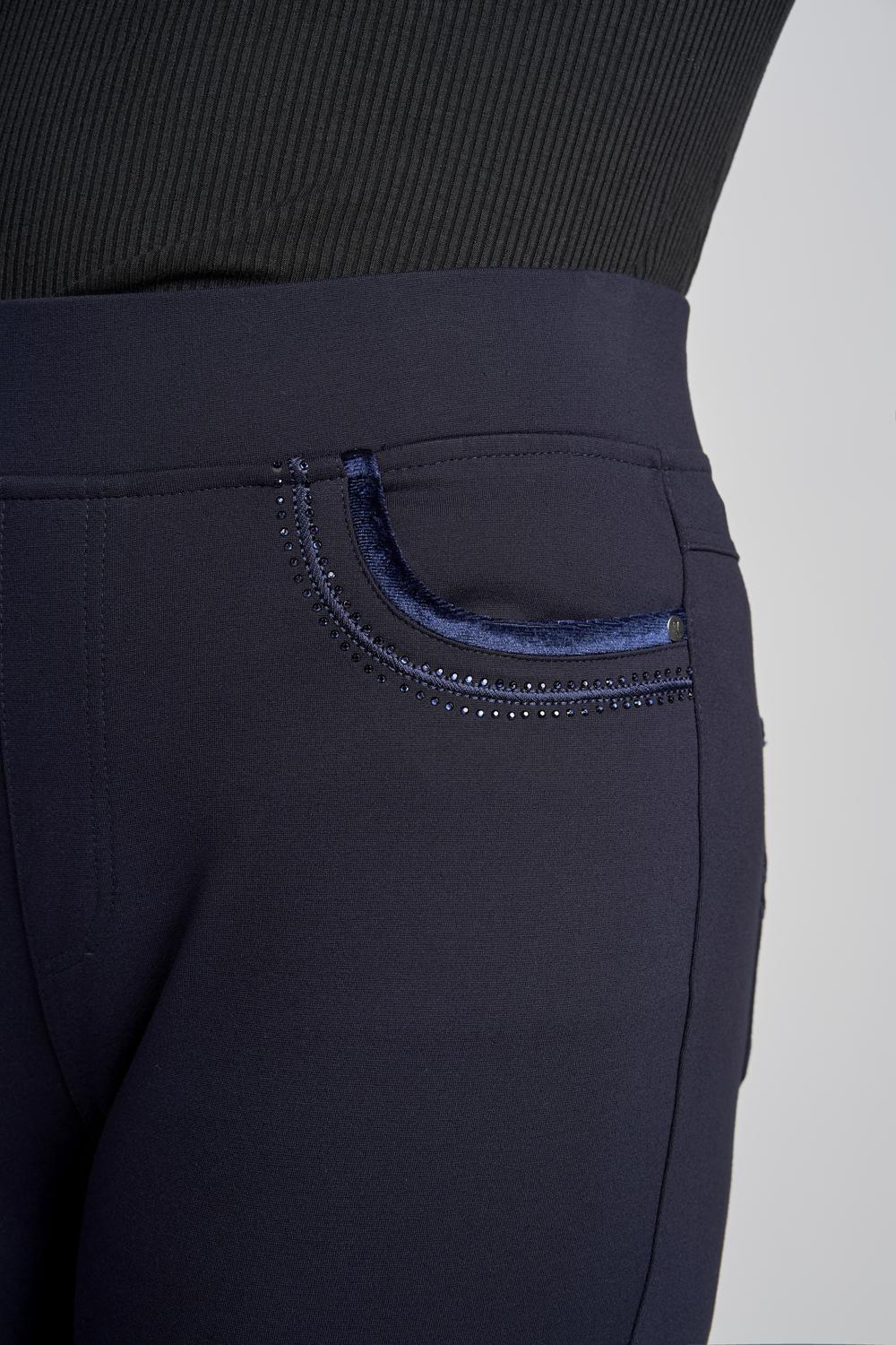 Pinns 405T Navy Blue Ponte Jean Style Trousers