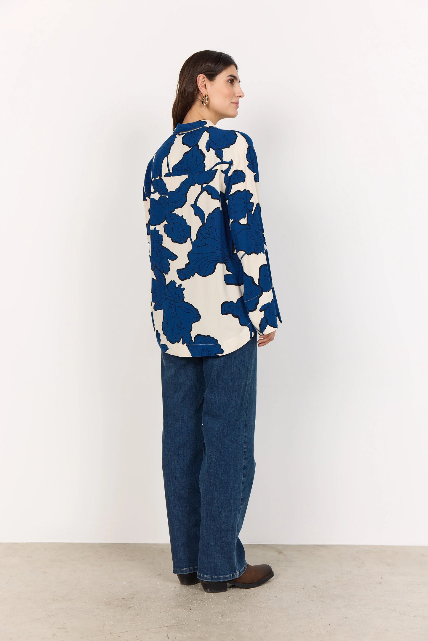 Soyaconcept Vigdis Blue & Cream Floral Blouse
