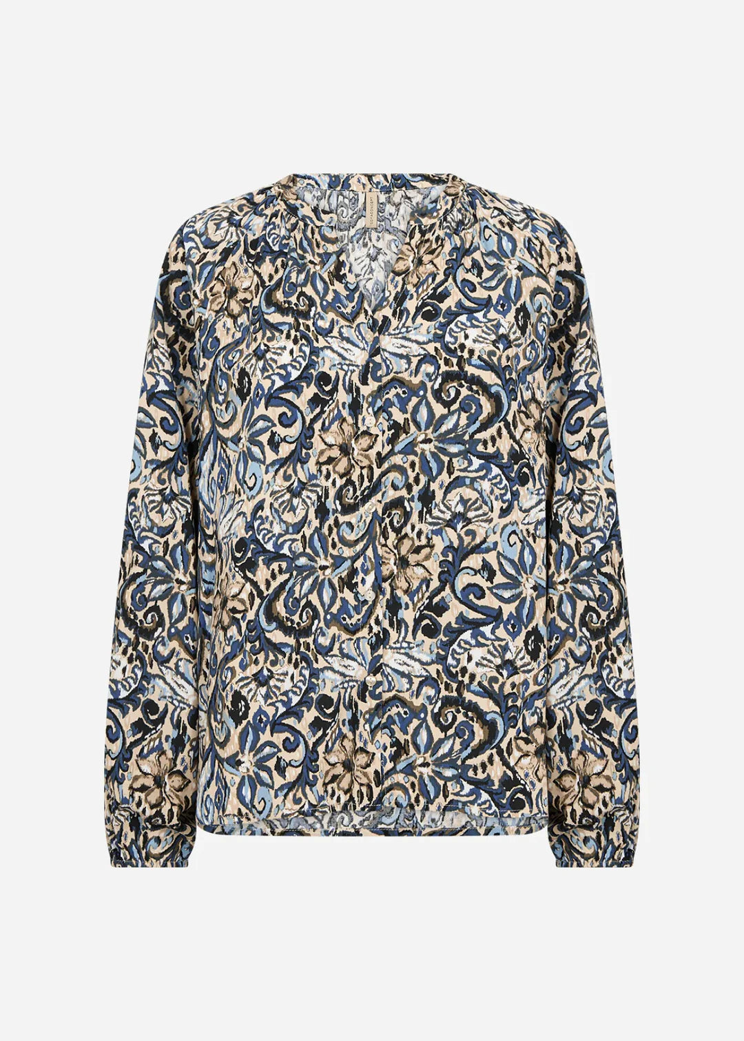Soyaconcept Vava Blue and Camel Patterned Blouse