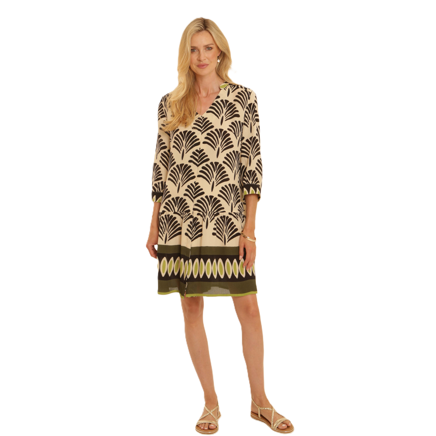 Pomodoro 42605 Fan Border Short Dress