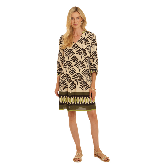 Pomodoro 42605 Fan Border Short Dress