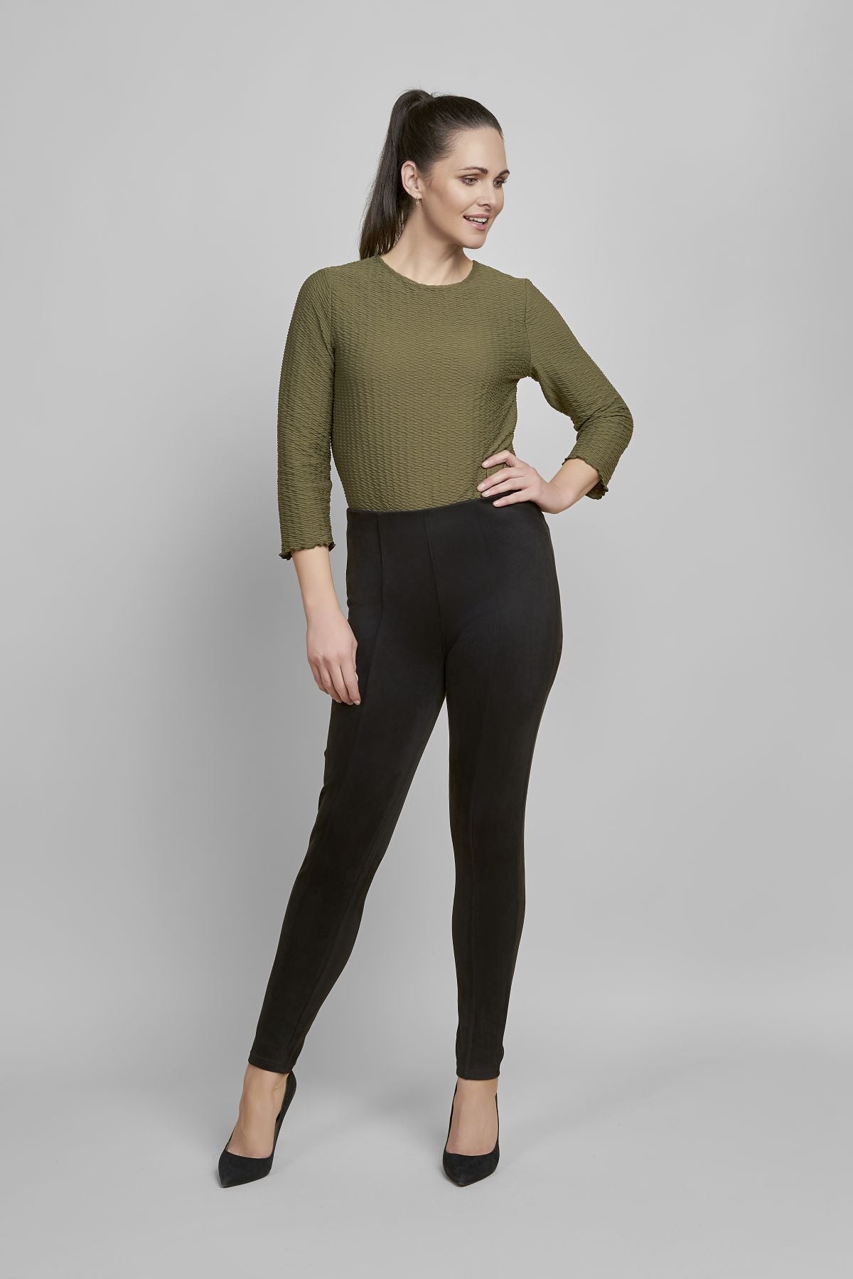 Pinns 432L Suede Legging with tummy control 29"