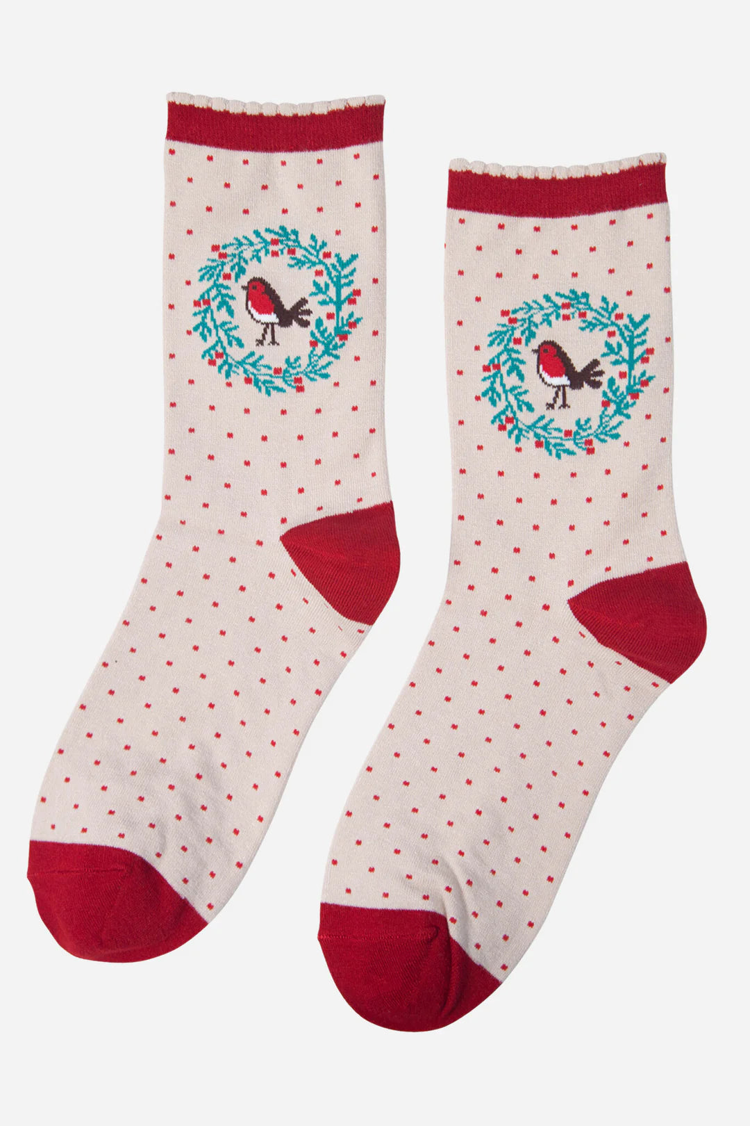 Robin in Garland Print Bamboo Socks