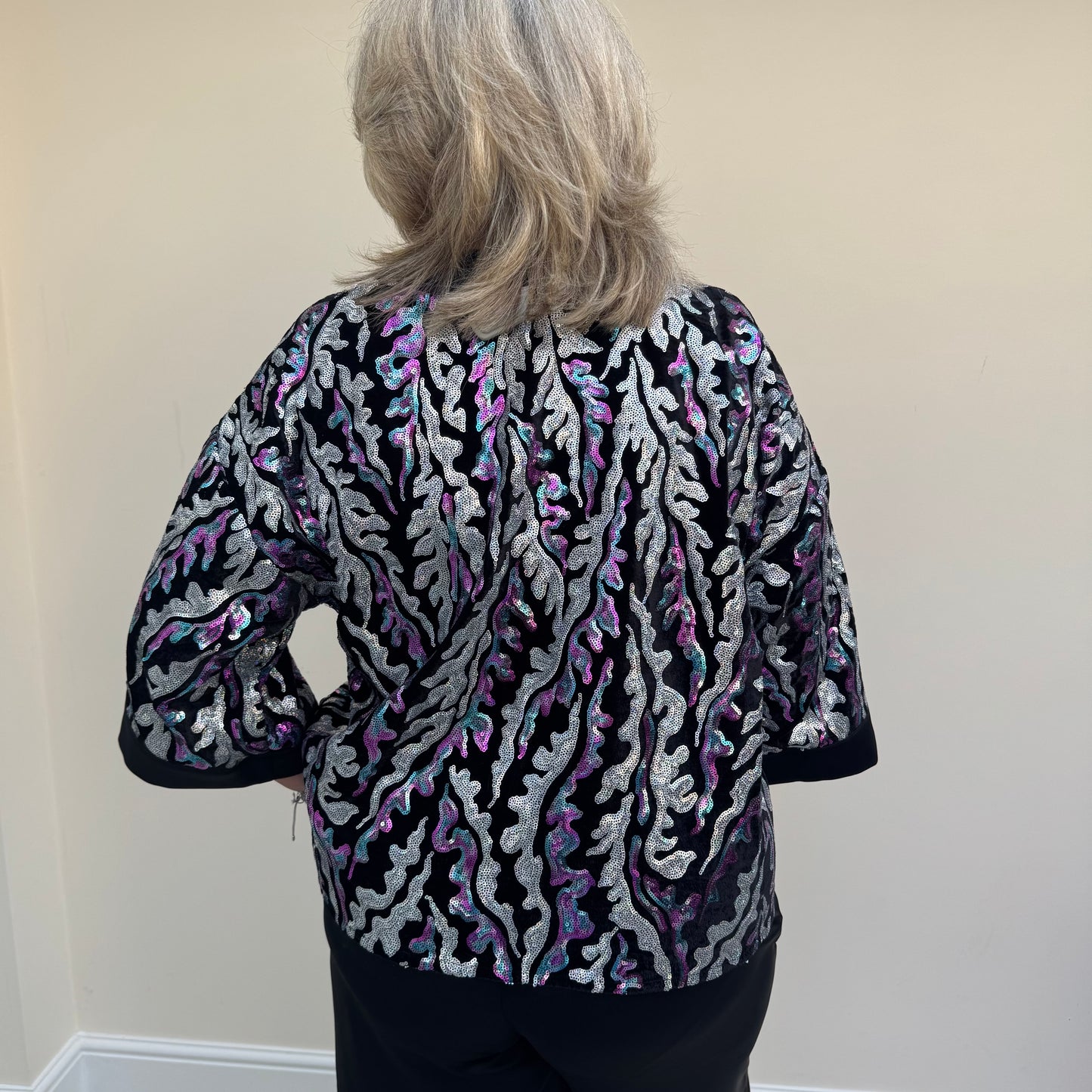 Malissa J WF1547B Short Sequin Kimono