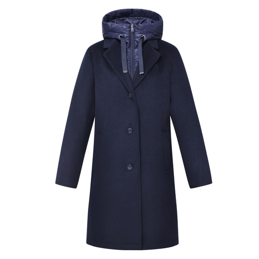 HV. Society Jennifer Navy Wool Mix Coat 0406103852