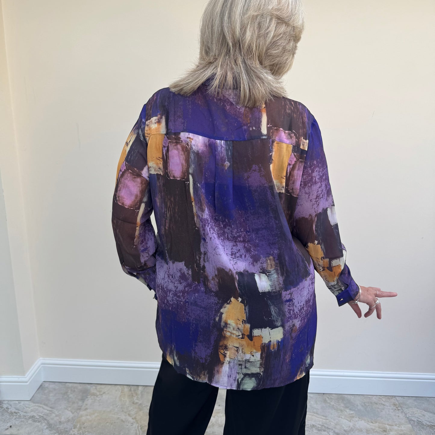 Malissa J WF2571 Printed Chiffon Blouse