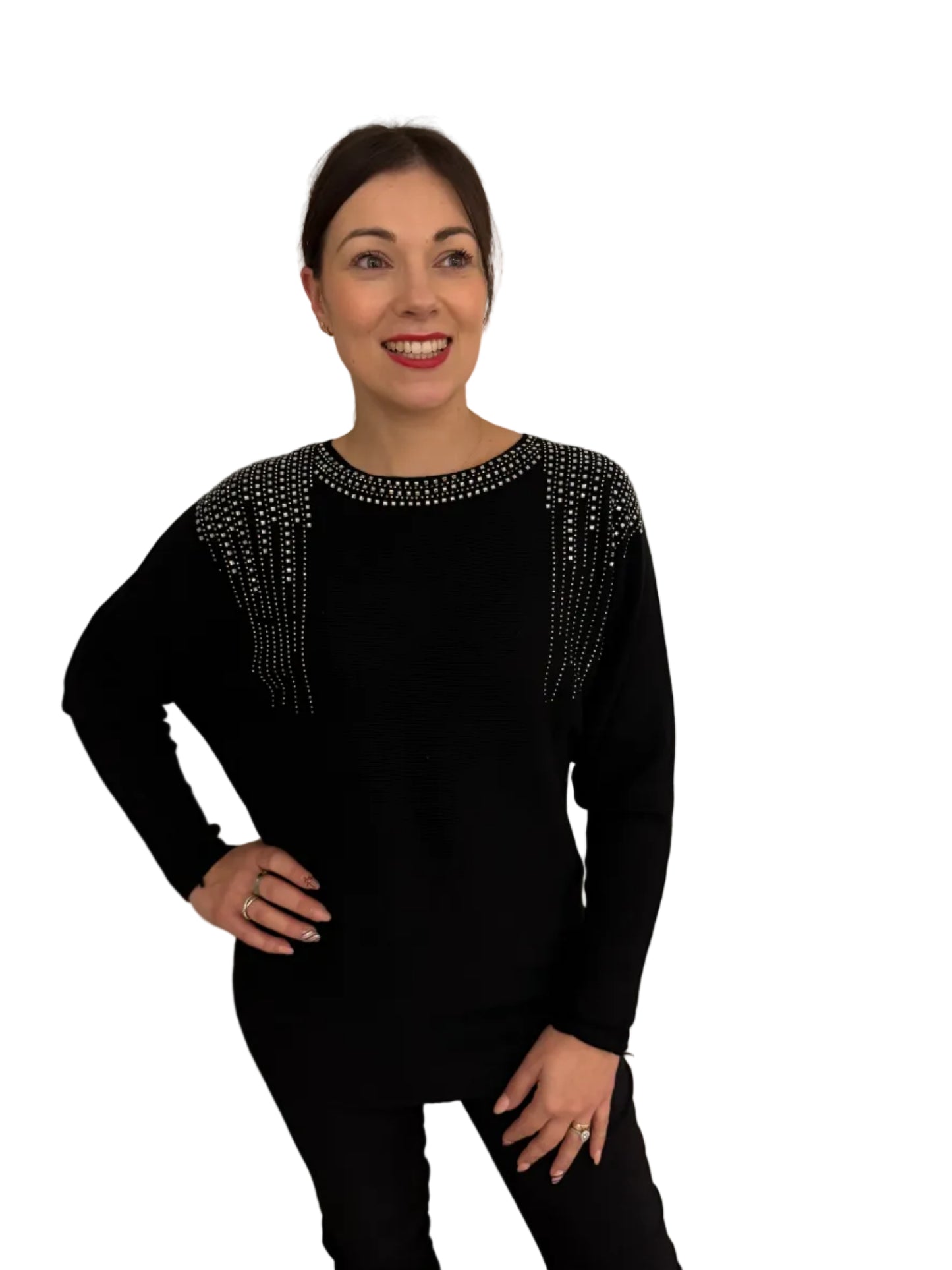 Paramour PK8020 Diamante Knit Jumper