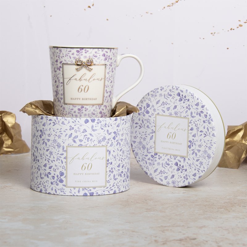 Hearts Design Mug 60th Birthday Multi