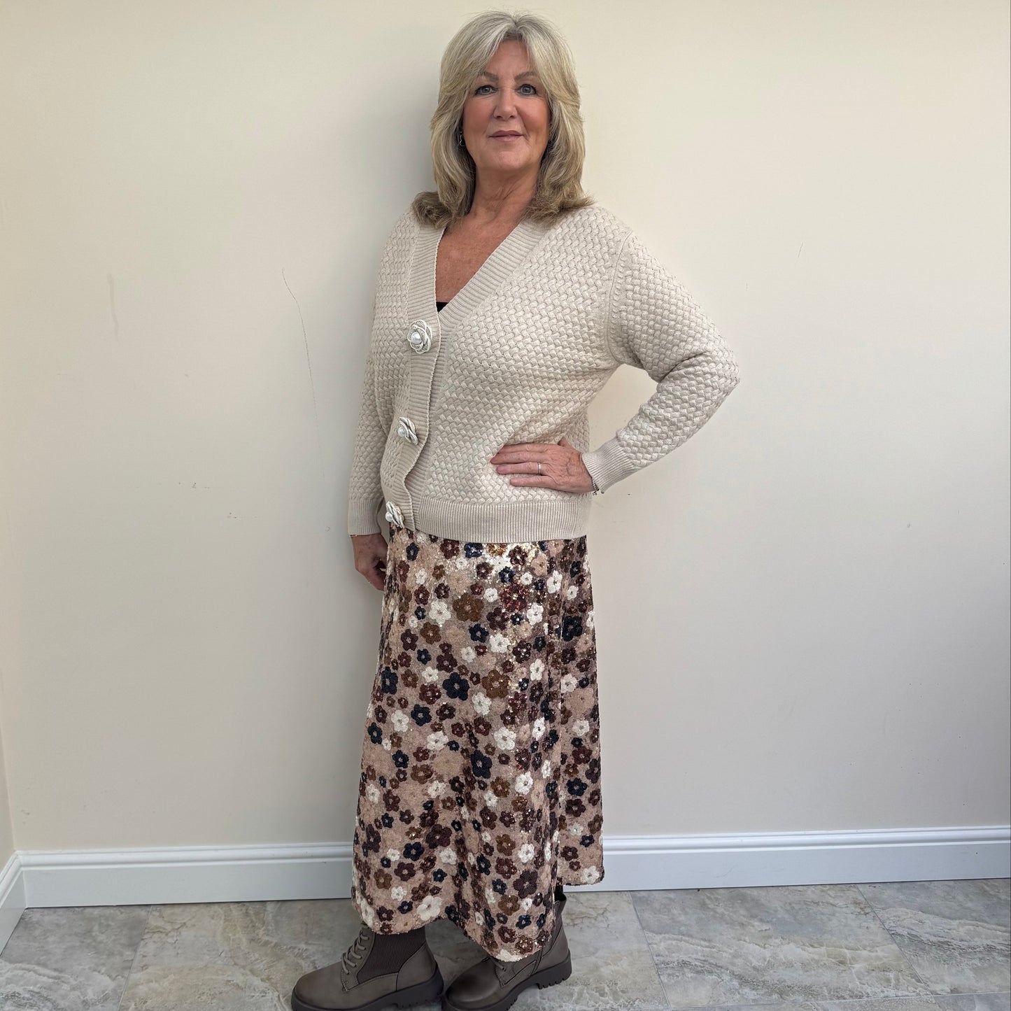 Malissa J WF1606 A-Line Sequin Skirt