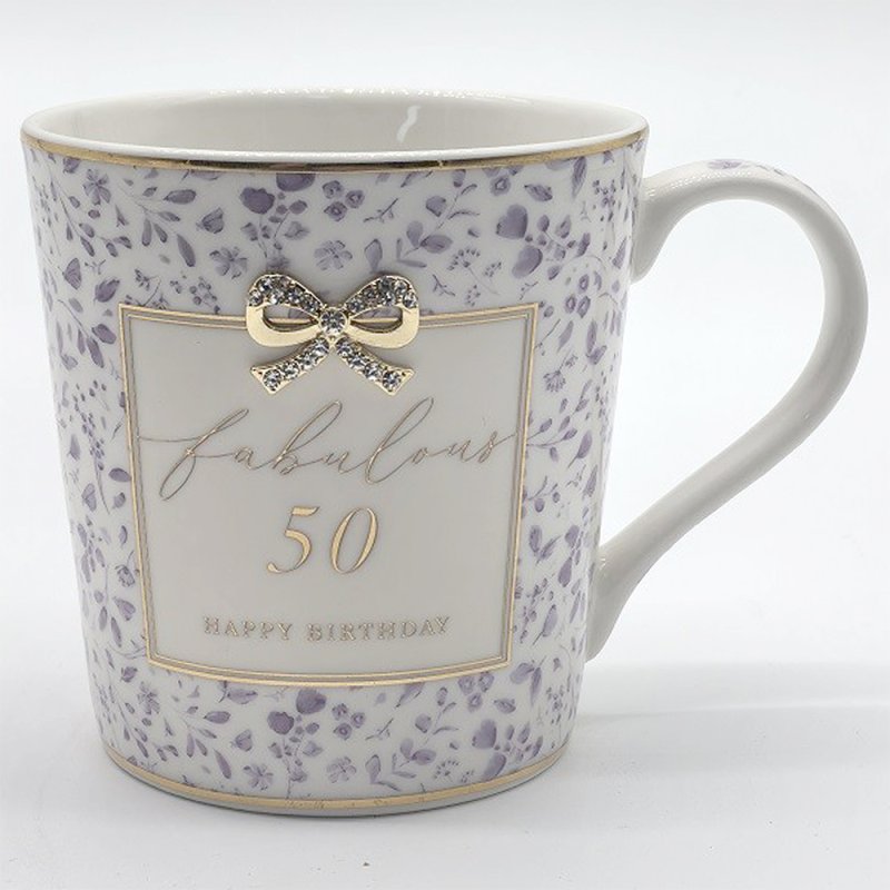 Hearts Design Mug 50th Birthday Multi