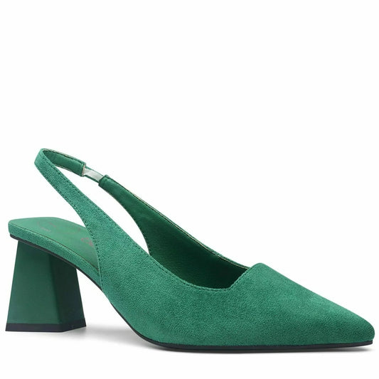 Betsy Green Suede Effect Pointed Court Shoe