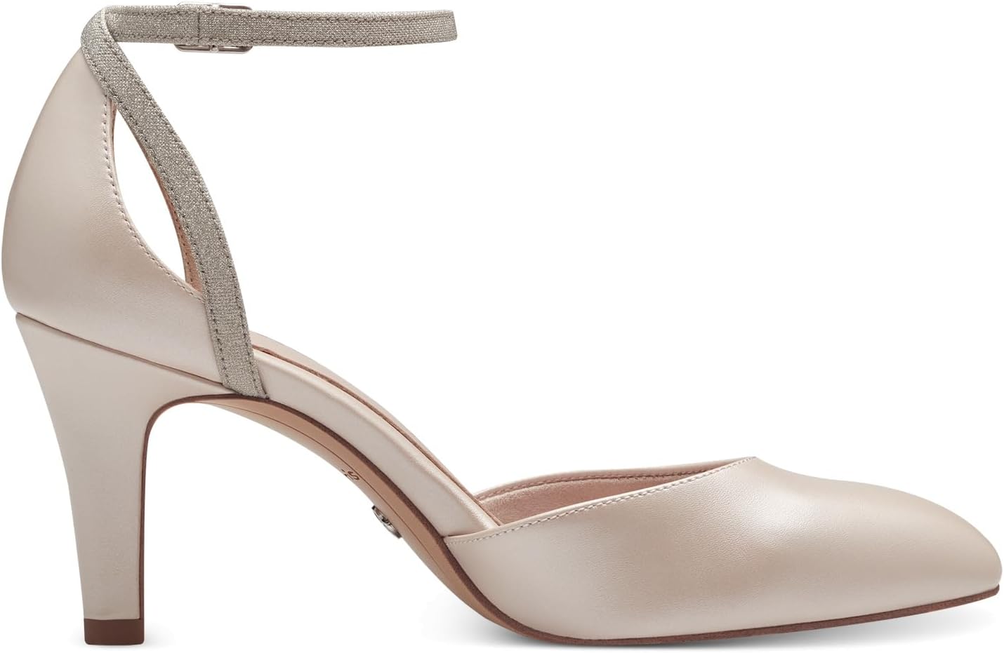 Tamaris Shimmer Rose Pearl Court Shoe with Sparkle Strap