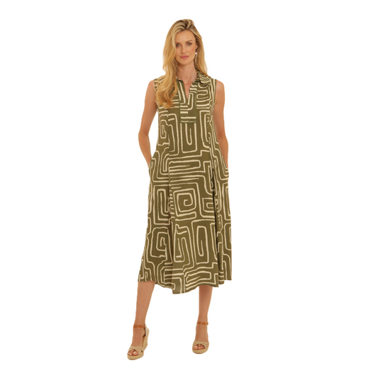 Pomodoro 62614 Graphic Long Dress