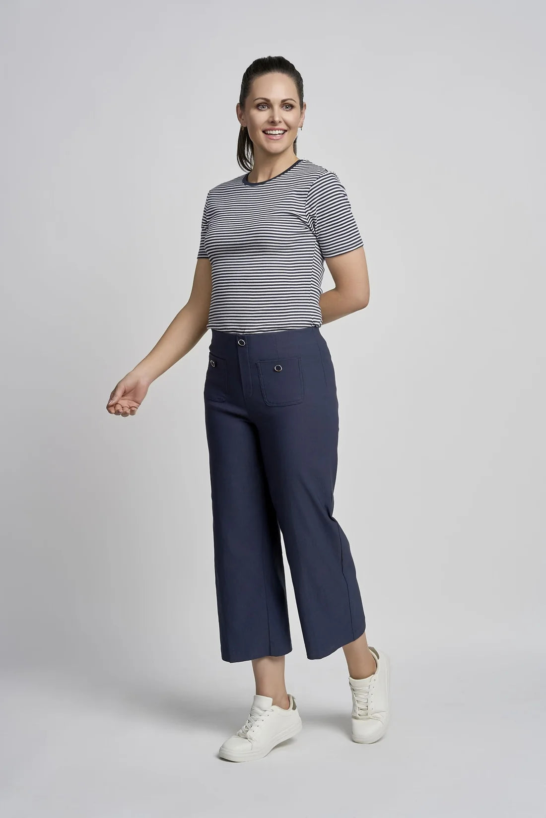 Pinns 638C Wide Leg Culotte with Buttons
