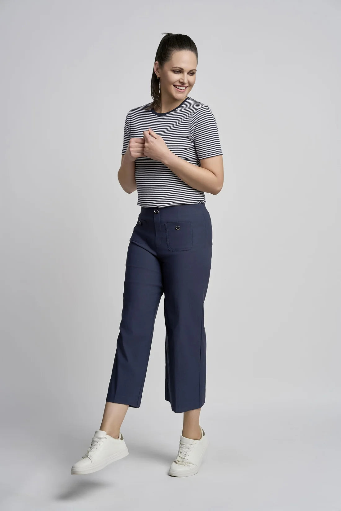 Pinns 638C Wide Leg Culotte with Buttons