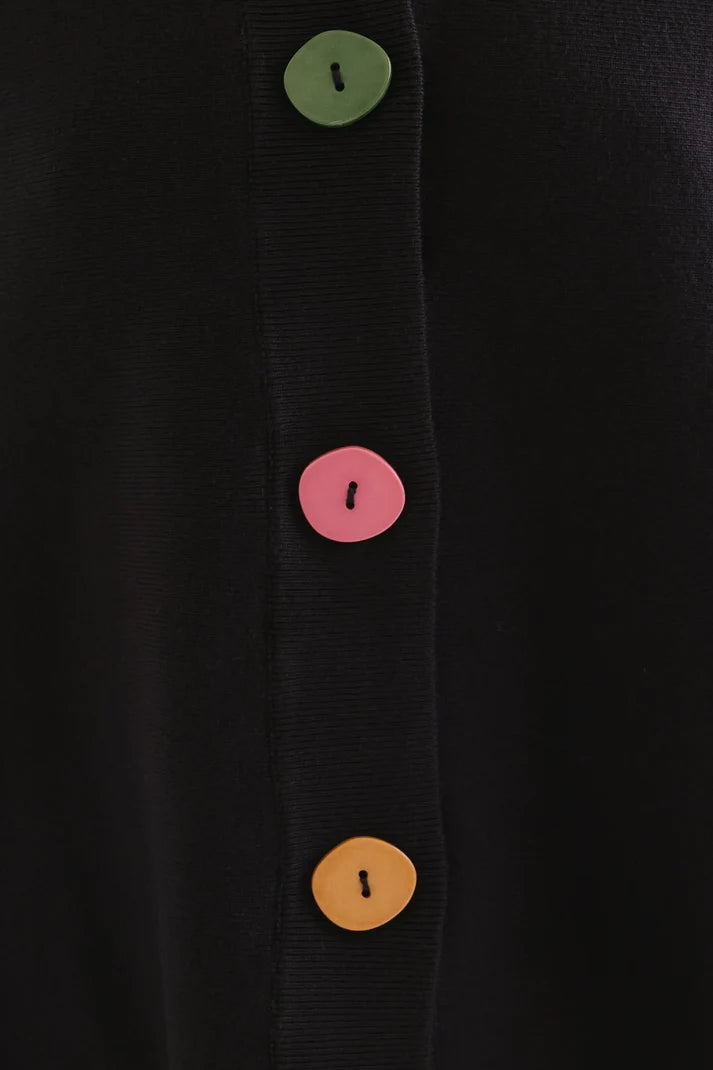 Compania Fantastica 63C/10225 Black Cardigan with Contrast Button