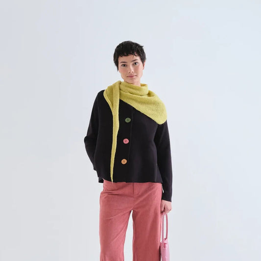 Compania Fantastica 63C/10225 Black Cardigan with Contrast Button