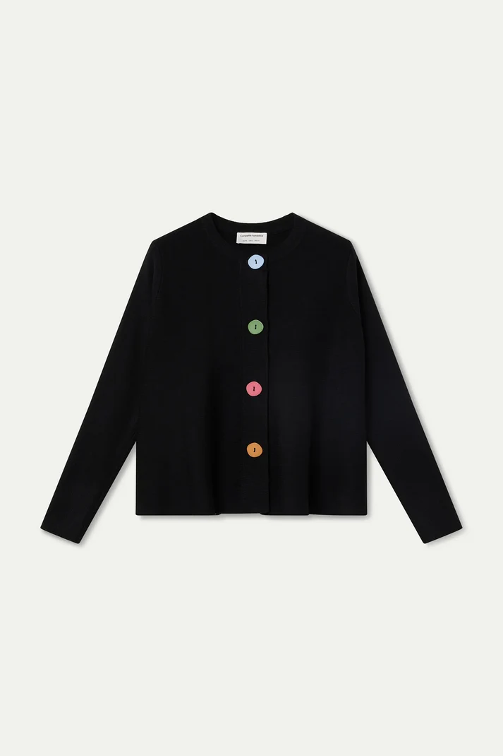 Compania Fantastica 63C/10225 Black Cardigan with Contrast Button