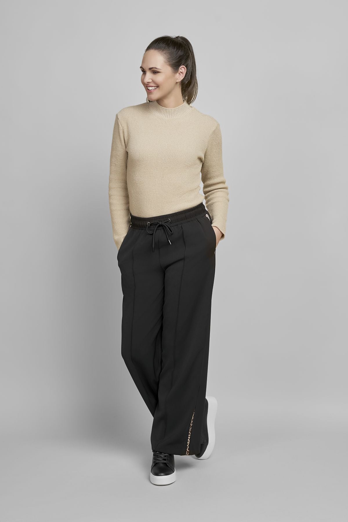 Pinns 643T Wide Leg Trouser with side Tape Detail